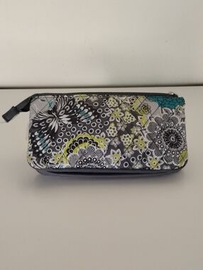 Studio C Floral Quilted Zip Pouch - Gray, Teal & Lime